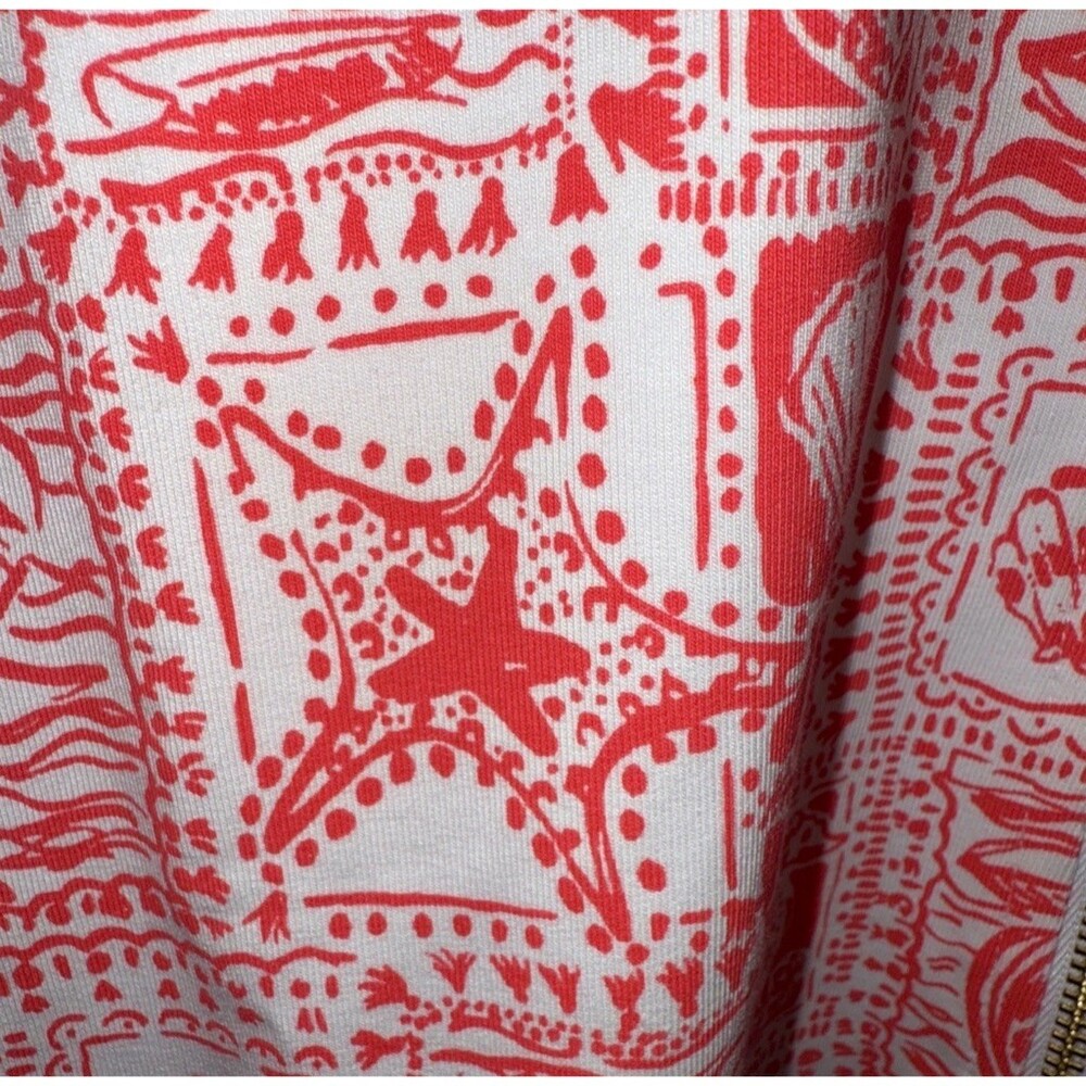 Lilly Pulitzer Skipper Popover Womens XL Red Seaside Print Half Zip Top NWT - Picture 6 of 8